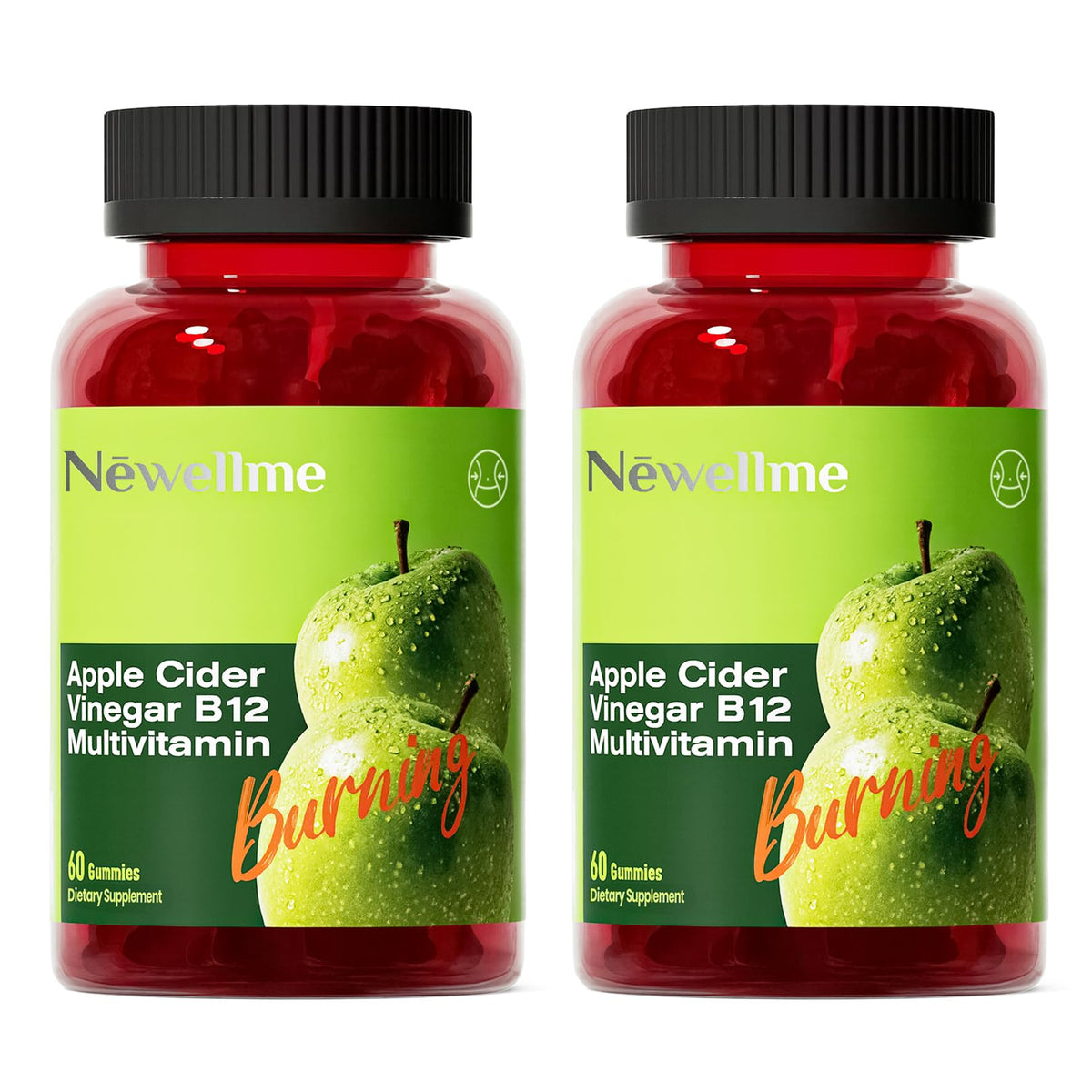 Montue NEWELLME gominas con vinagre de manzana, empaque frontal para identificar el producto