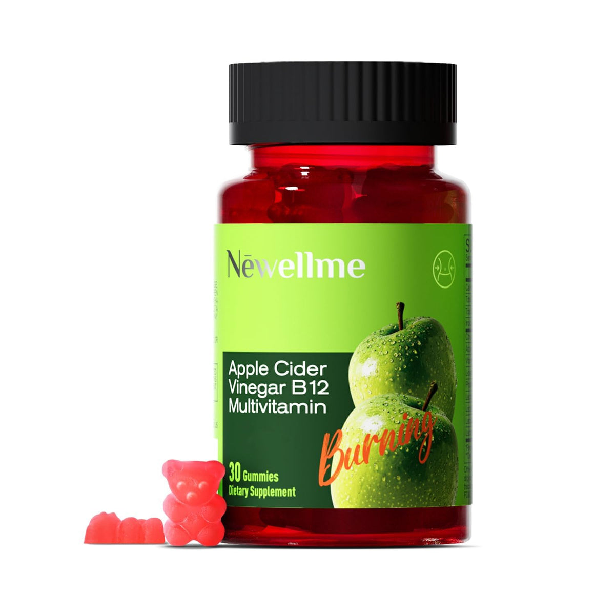 Montue Newellme gomitas vinagre de manzana en bote, sabor suave para uso diario