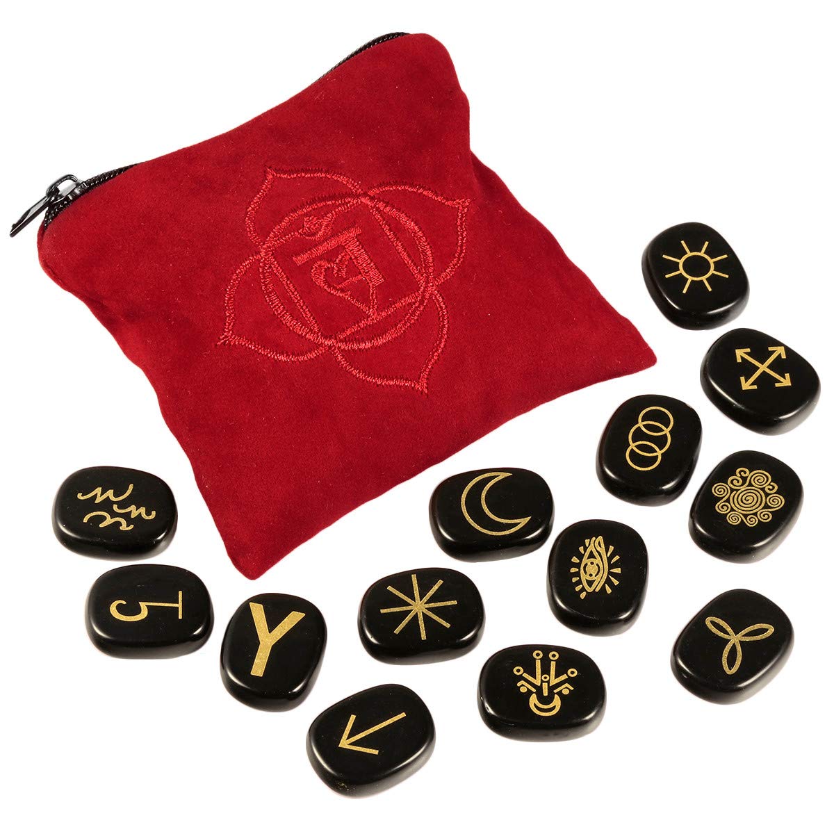 mookaitedecor runas obsidiana grabadas para meditación y divinación