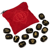mookaitedecor runas obsidiana grabadas para meditación y divinación
