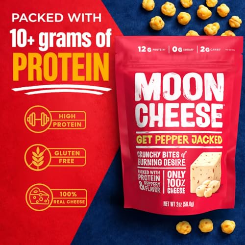 Moon Cheese Bites Pepper Jacked empaque práctico de dos unidades para compartir.