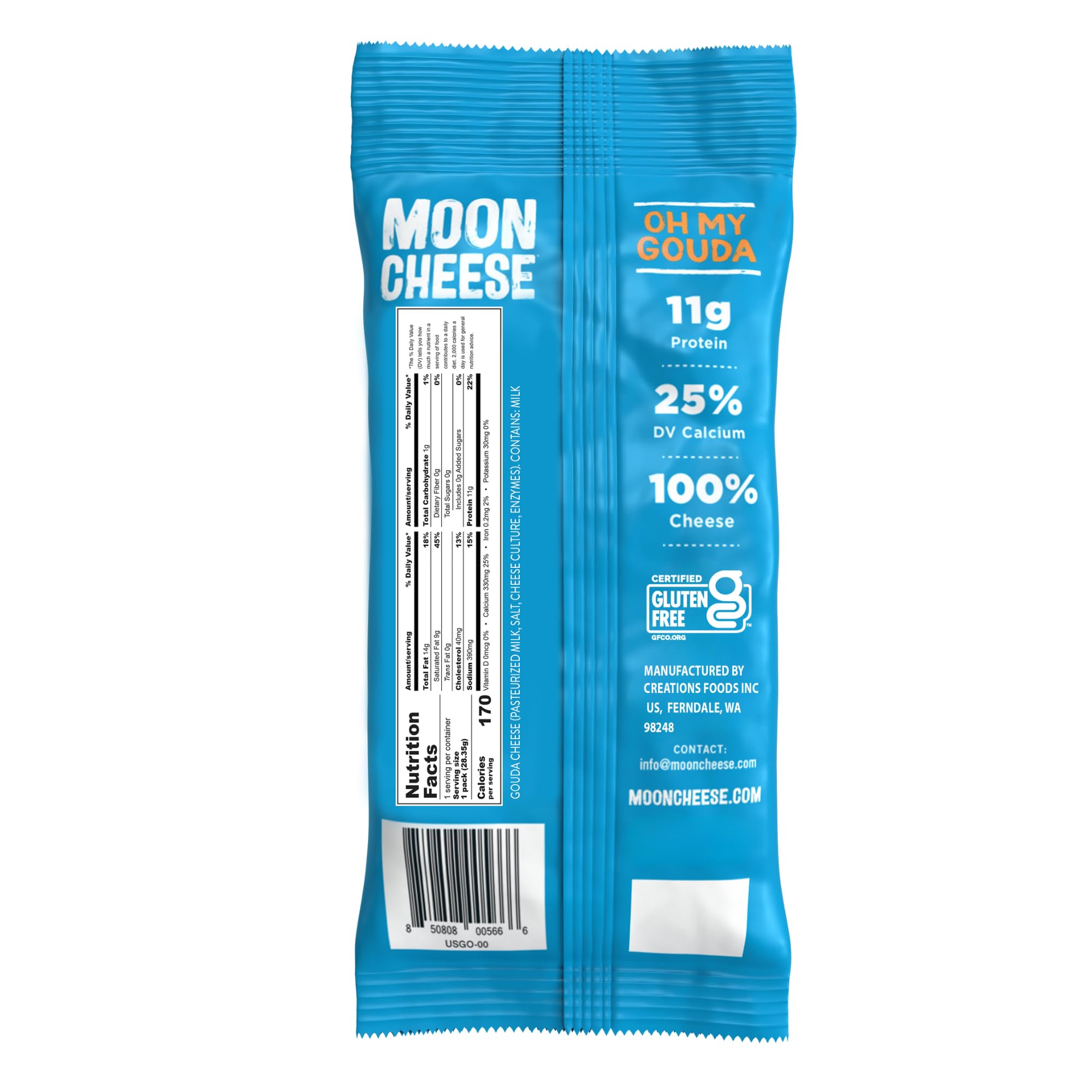 Moon Cheese Oh My Gouda snack crujiente para oficina o escuela