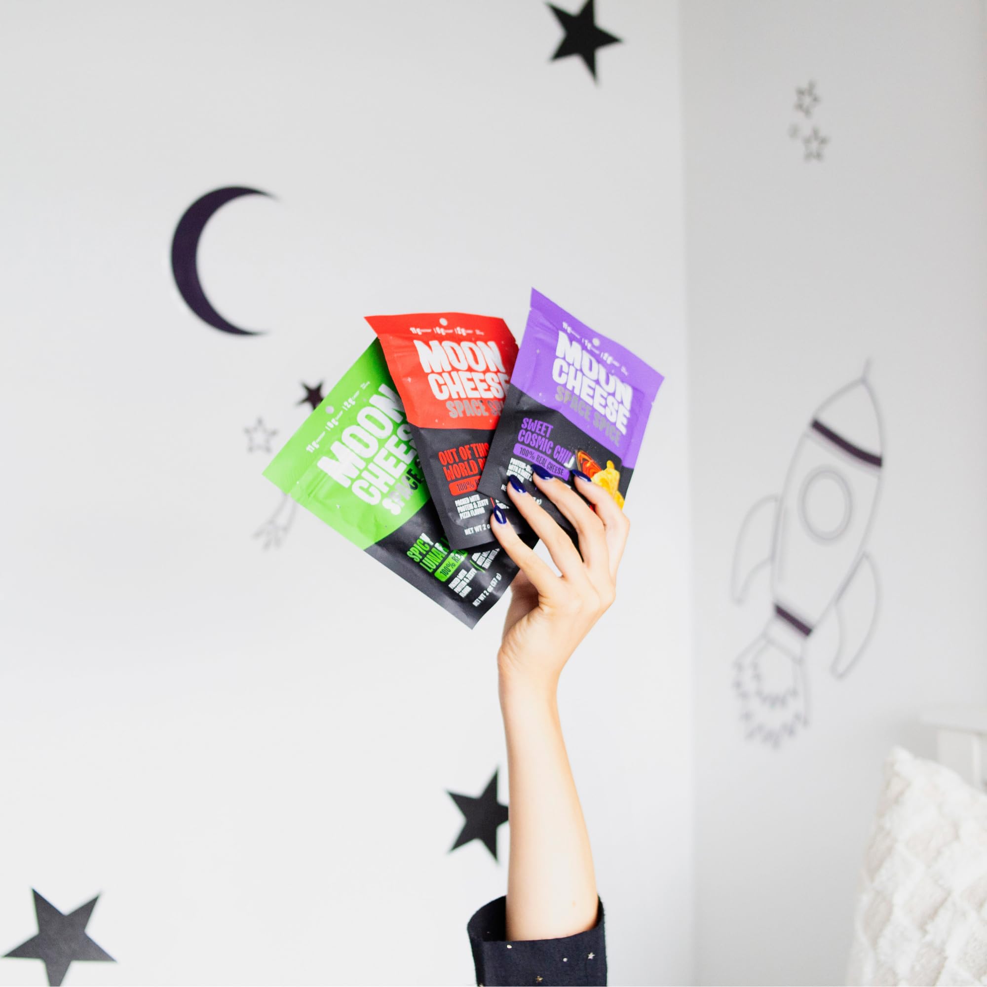 Moon Cheese pack de 3 bolsas de 2 onzas para viajar
