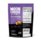 Moon Cheese Space Spice, bocados crujientes con sabor picante para meriendas sabrosas.