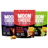 Moon Cheese Space Spice, bolsa 2oz crujiente tentempié alto en proteína para llevar.