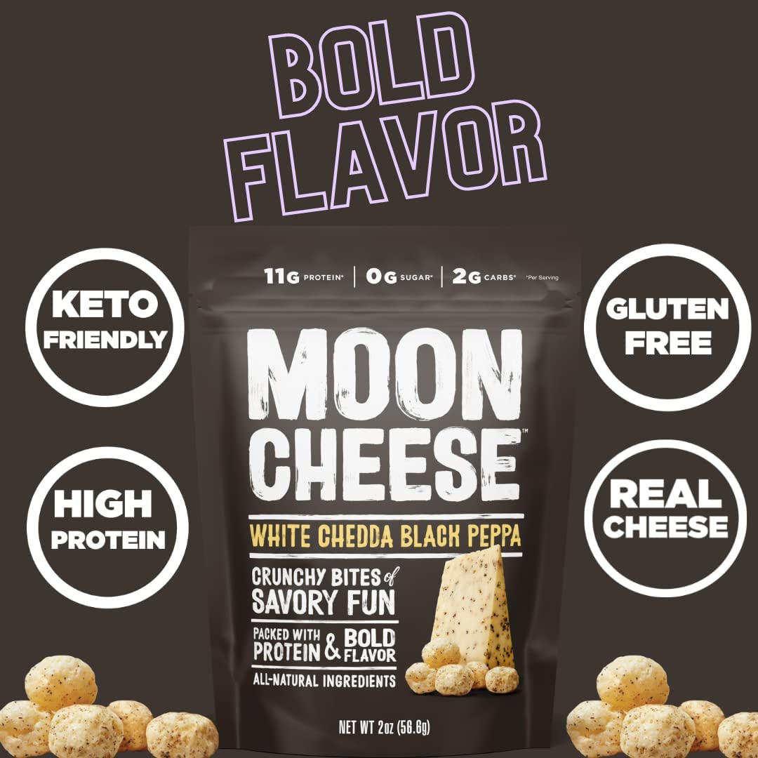 Moon Cheese variedad cinco sabores, opción proteica para toda la familia