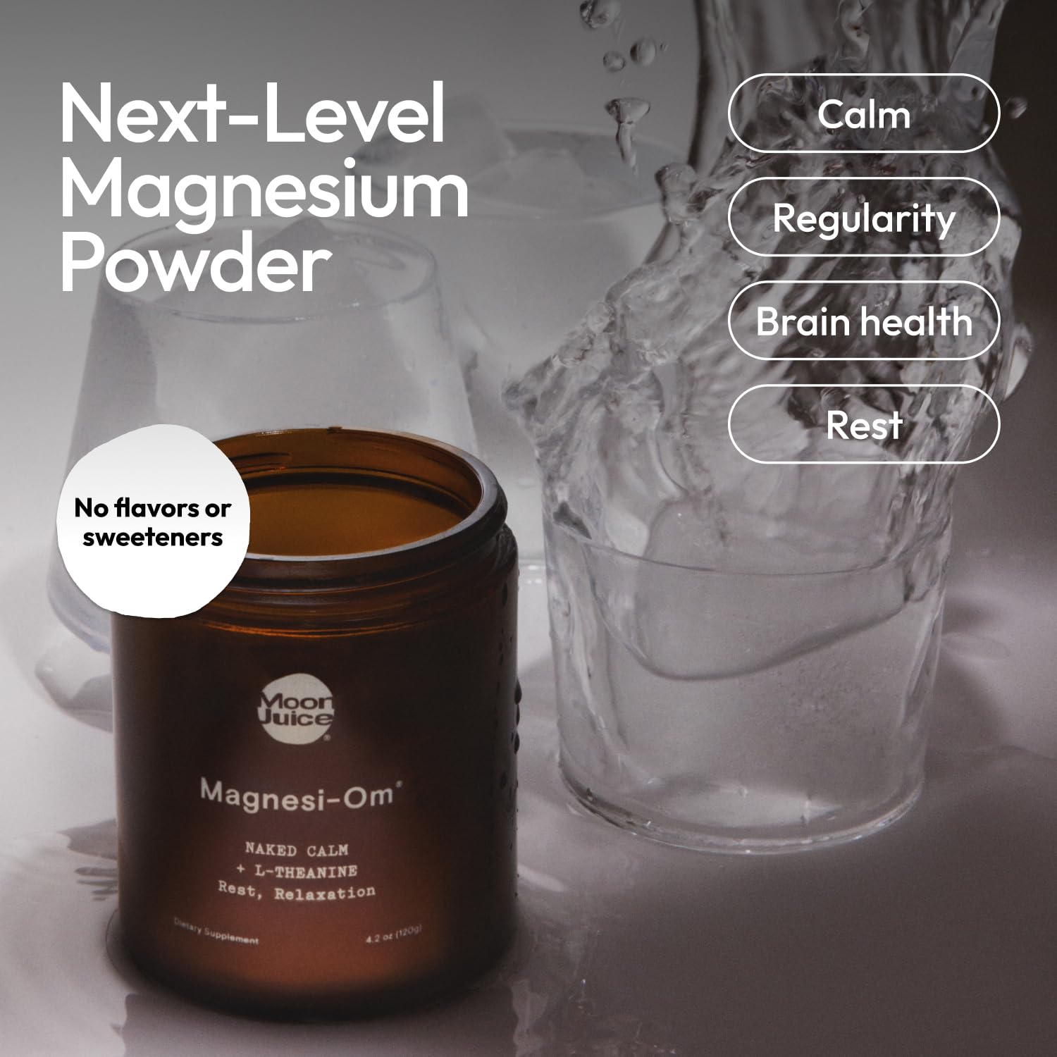 Moon Juice Magnesi-Om: cuchara medidora lista para la porción diaria.