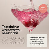 Moon Juice Magnesi-Om, cuchara medidora para polvo sabor berry.