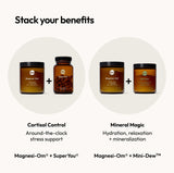 Moon Juice Magnesi-Om: envase en estante, listo para uso nocturno.