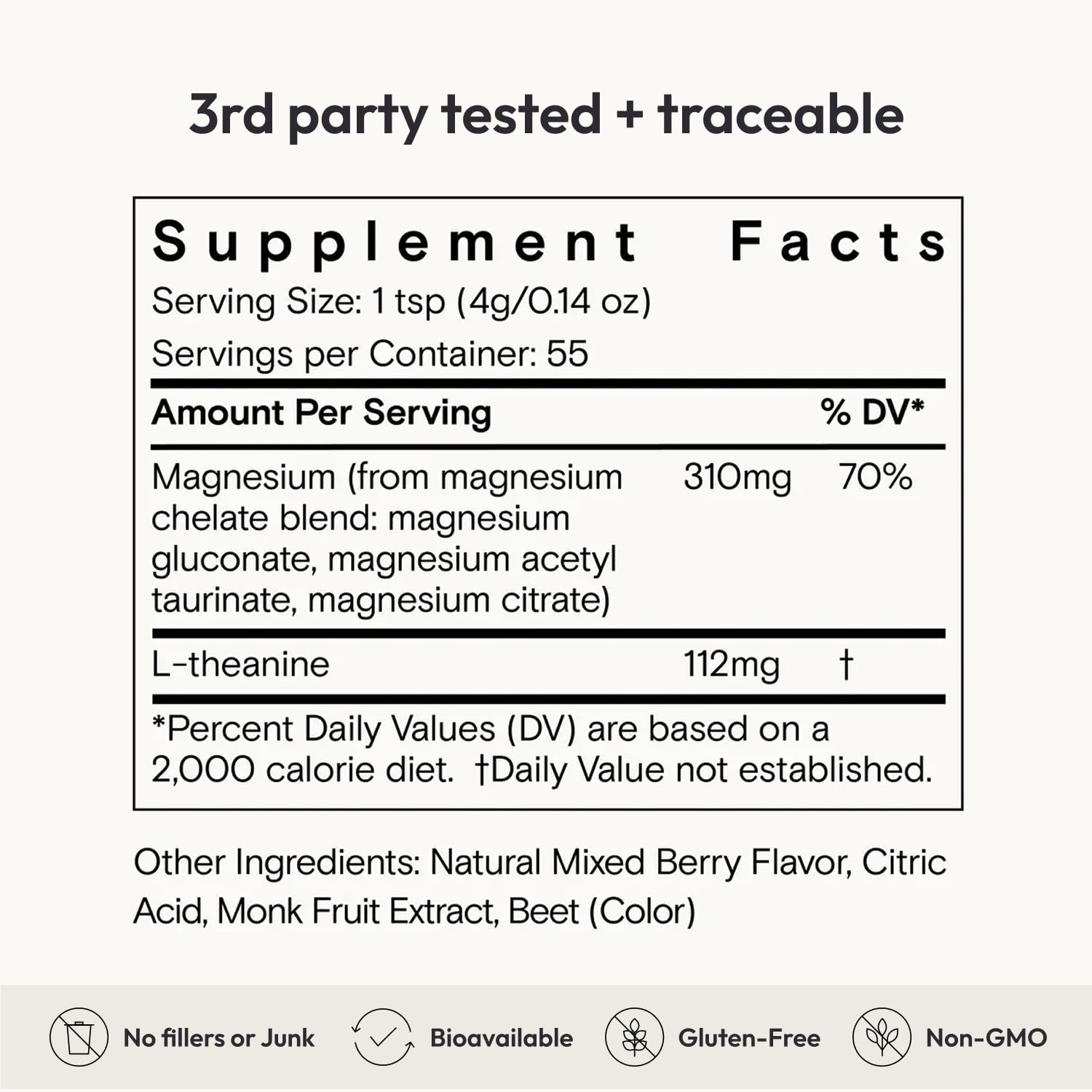 Moon Juice Magnesi-Om presenta una textura fina para mezclar fácilmente.
