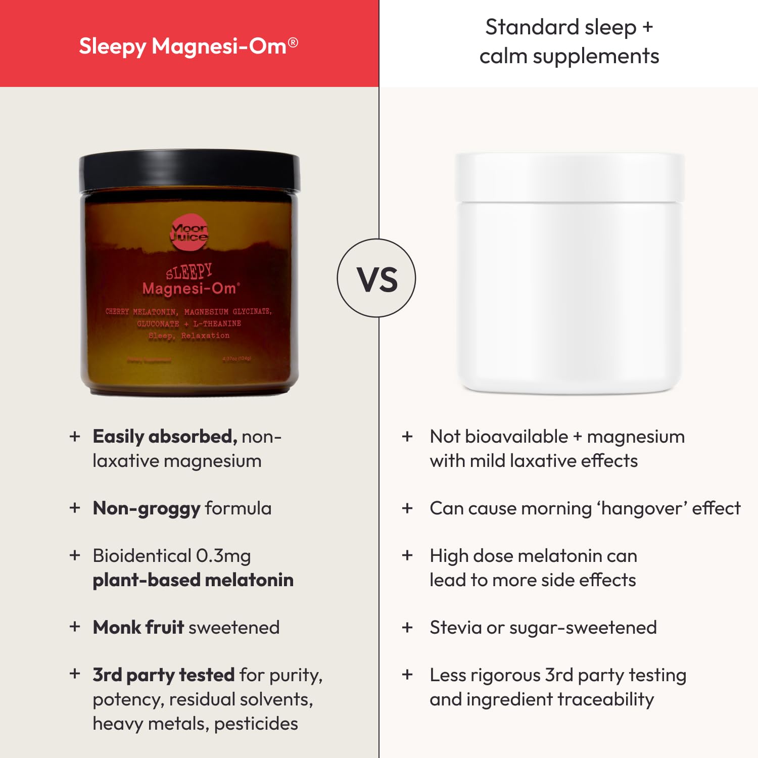 Moon Juice Sleepy Magnesi-Om concepto relajante, escena de tranquilidad