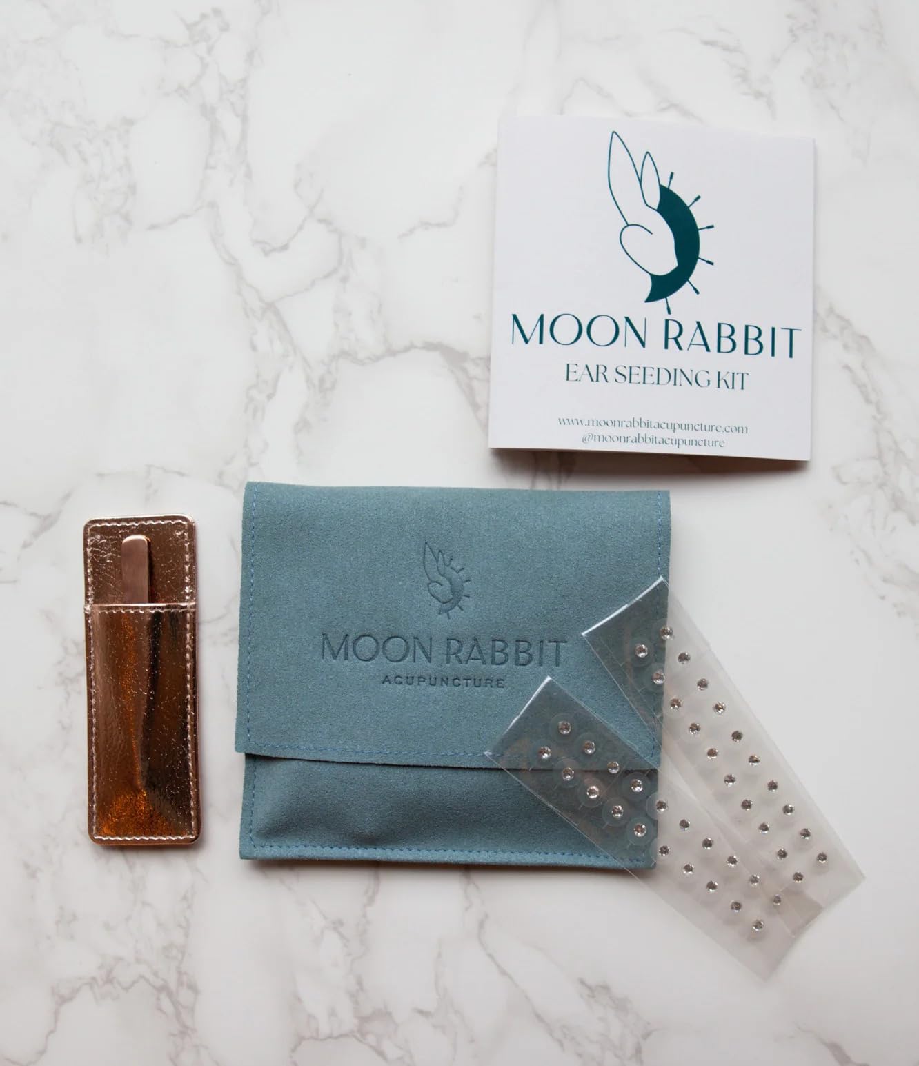 Moon Rabbit Acupuncture, semillas auriculares cristal: ayuda a favorecer la relajación diaria.