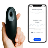 Moonbird en la mano, guía de respiración para calma rápida.