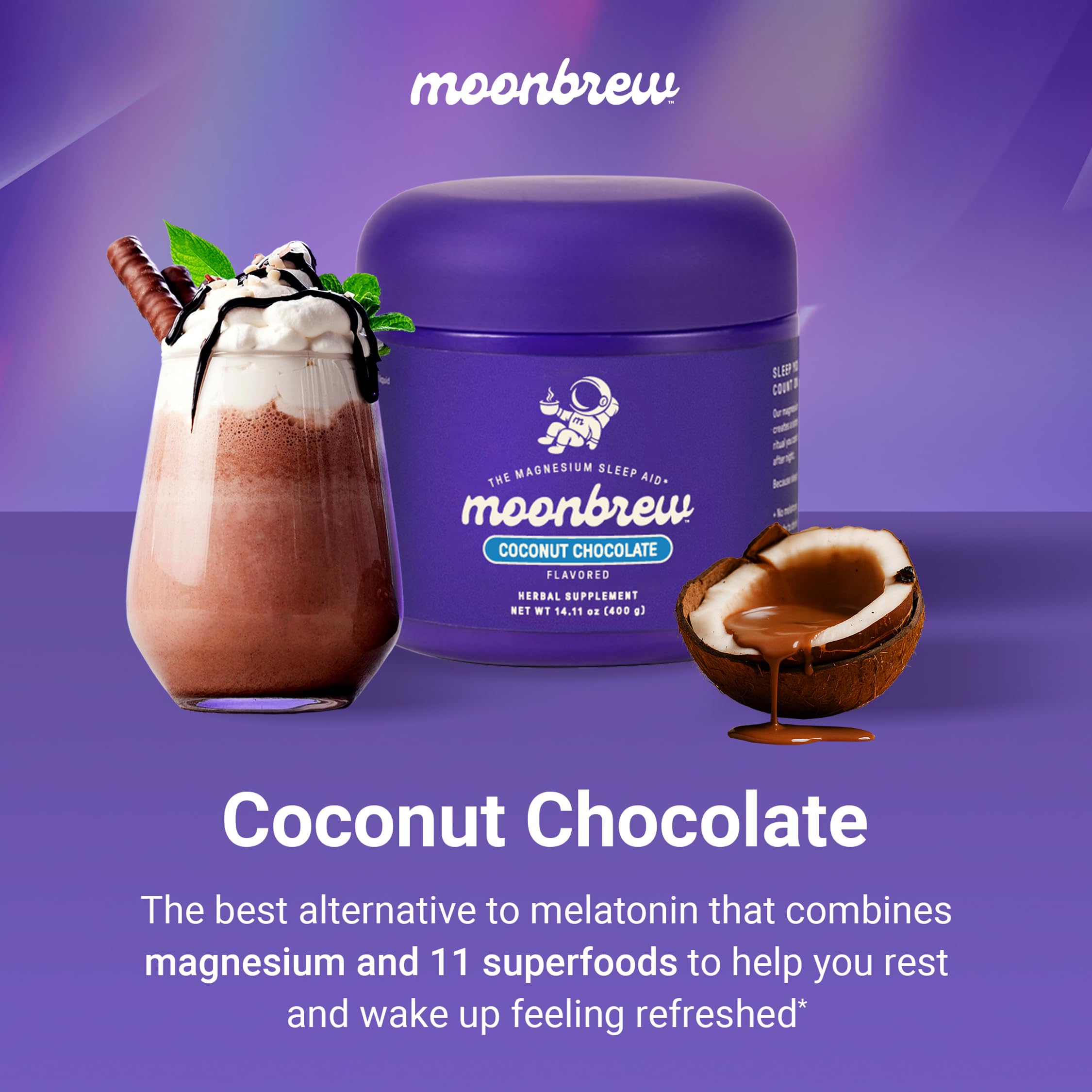 MoonBrew Magnesio Glicinato Calma, suplemento para relajación nocturna.