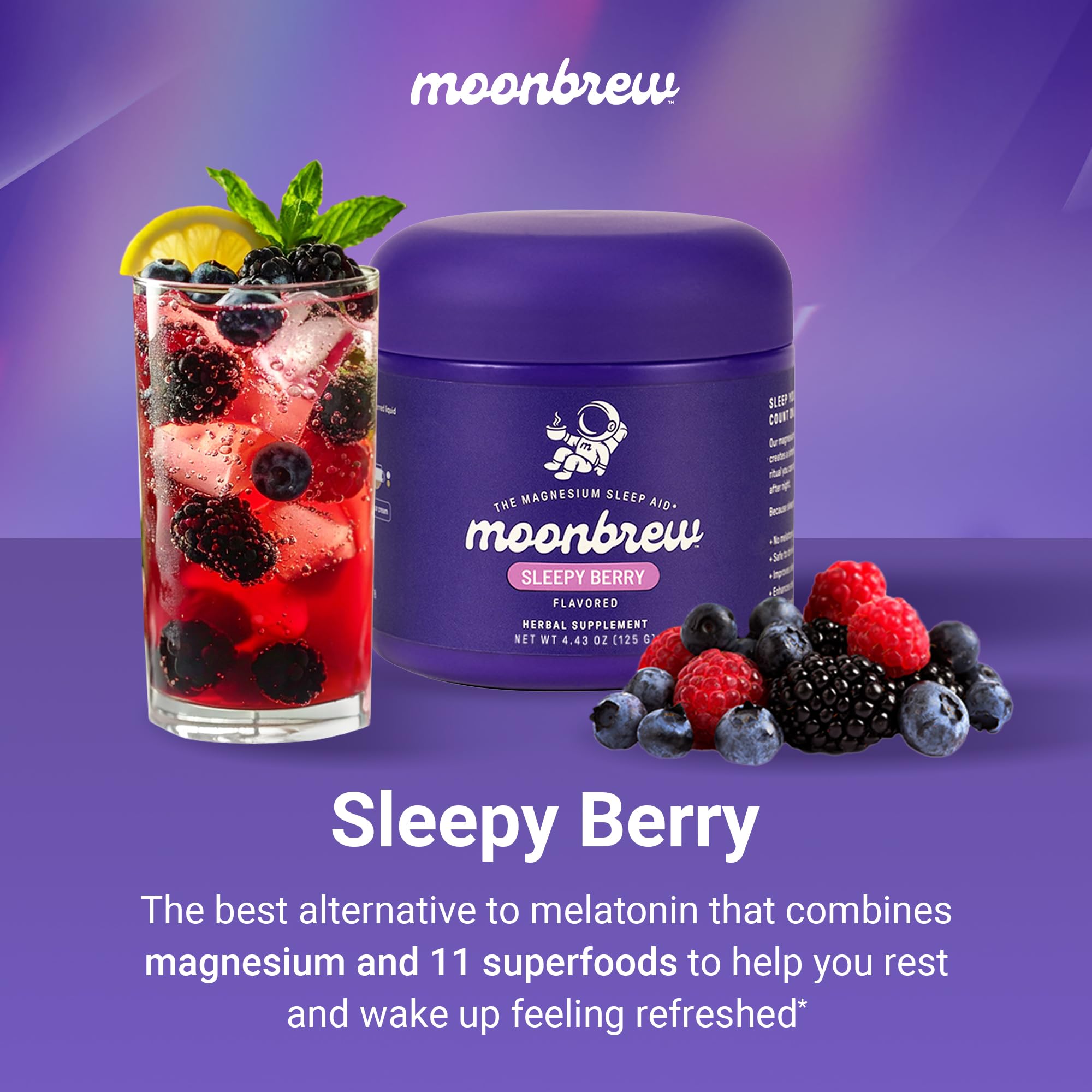 MoonBrew mezcla-frambuesa en agua caliente para una bebida reconfortante nocturna.