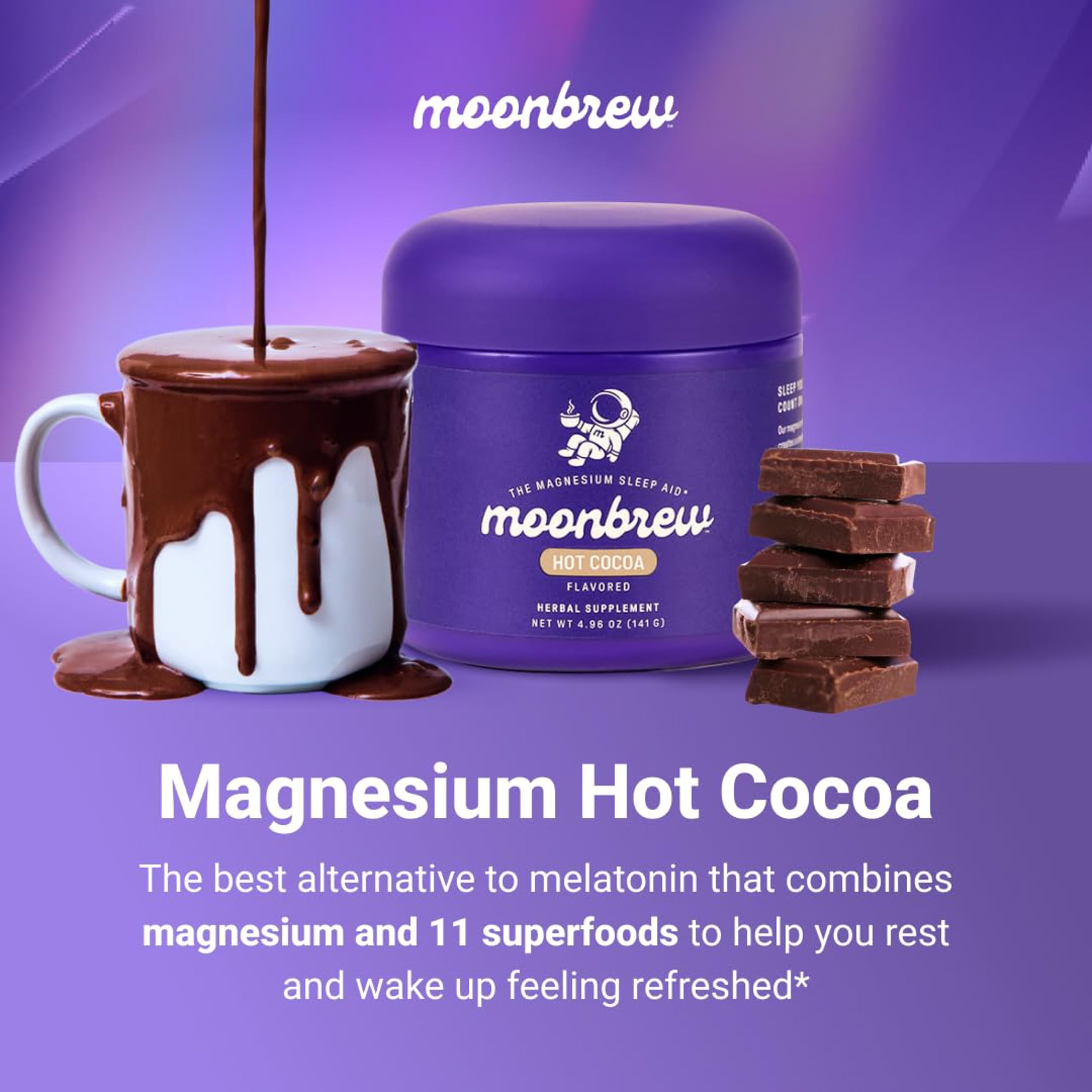 MoonBrew mezcla de once superalimentos para calma mental.