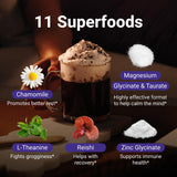 MoonBrew Noche cacao, magnesio glicinato-taurato para apoyar la relajación muscular.