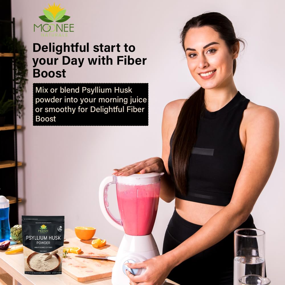 Moonee Naturals Polvo Psyllium batido verde, snack saciante