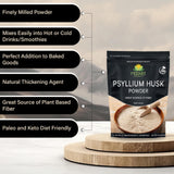 Moonee Naturals Polvo Psyllium envase con cucharita medidora para uso preciso