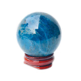 Moonlightcrystal esfera cristal apatita azul 50 mm, decoración elegante para el hogar.