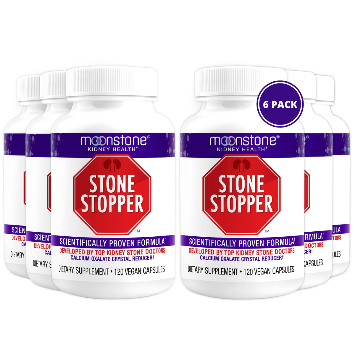 Moonstone: cápsulas-detener-piedras, posible apoyo a la salud renal.