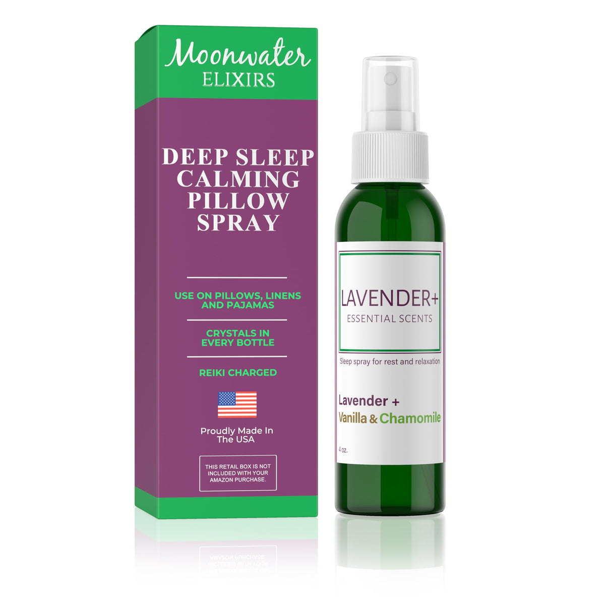 Moonwater Elixirs spray lavanda sobre almohadas para dormir mejor