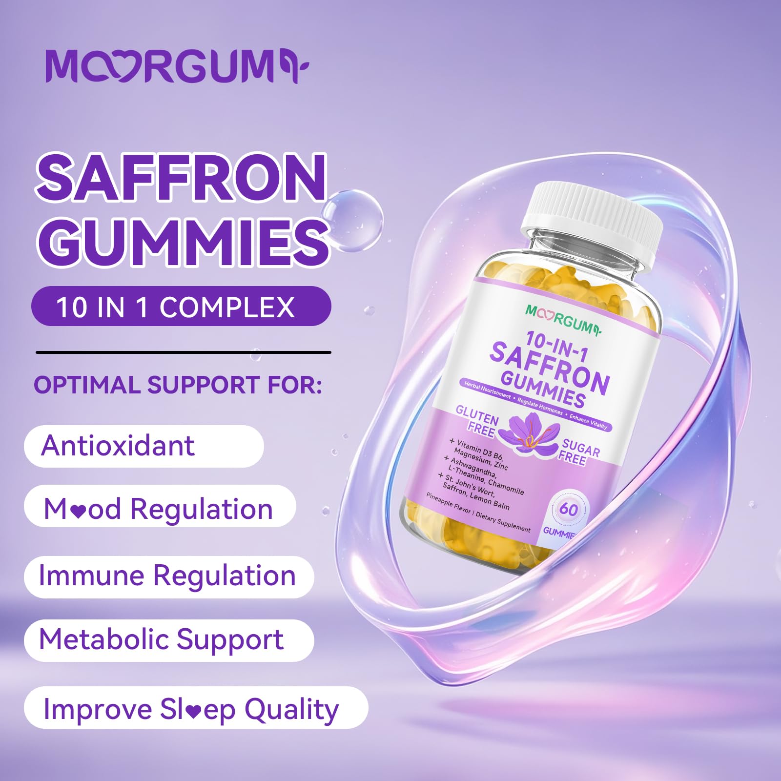 MOORGUMY gomitas de azafrán, sabor natural que acompaña la rutina diaria.