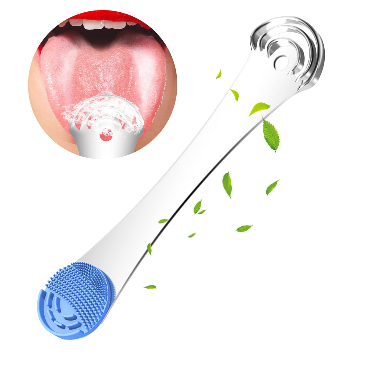 Moosec escariador de lengua de doble cabezal para una limpieza efectiva y aliento más fresco.
