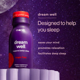 More Labs Dream Well: etiqueta con ingredientes clave para confianza en la experiencia nocturna.