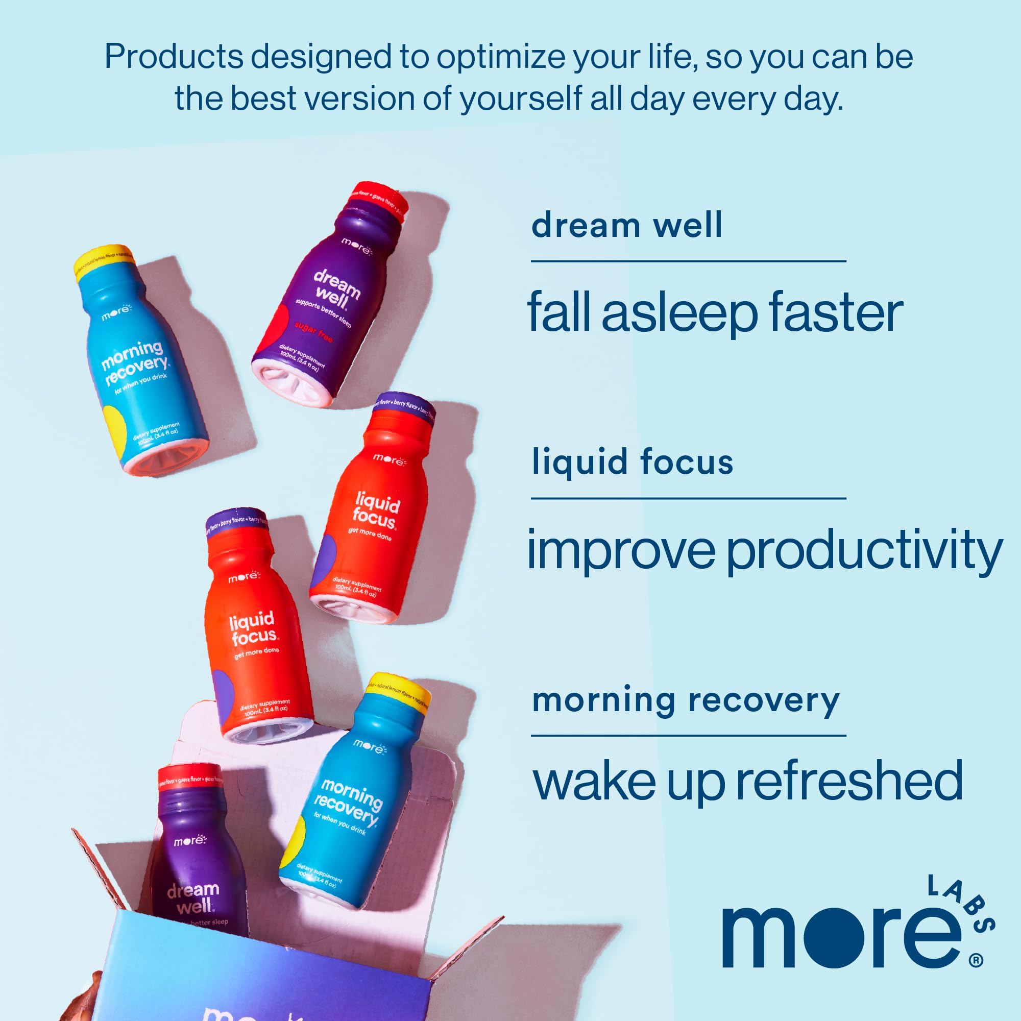 More Labs Dream Well: botella junto a vela, promoviendo un ambiente de relajación.