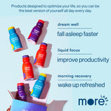 More Labs Dream Well: botella junto a vela, promoviendo un ambiente de relajación.