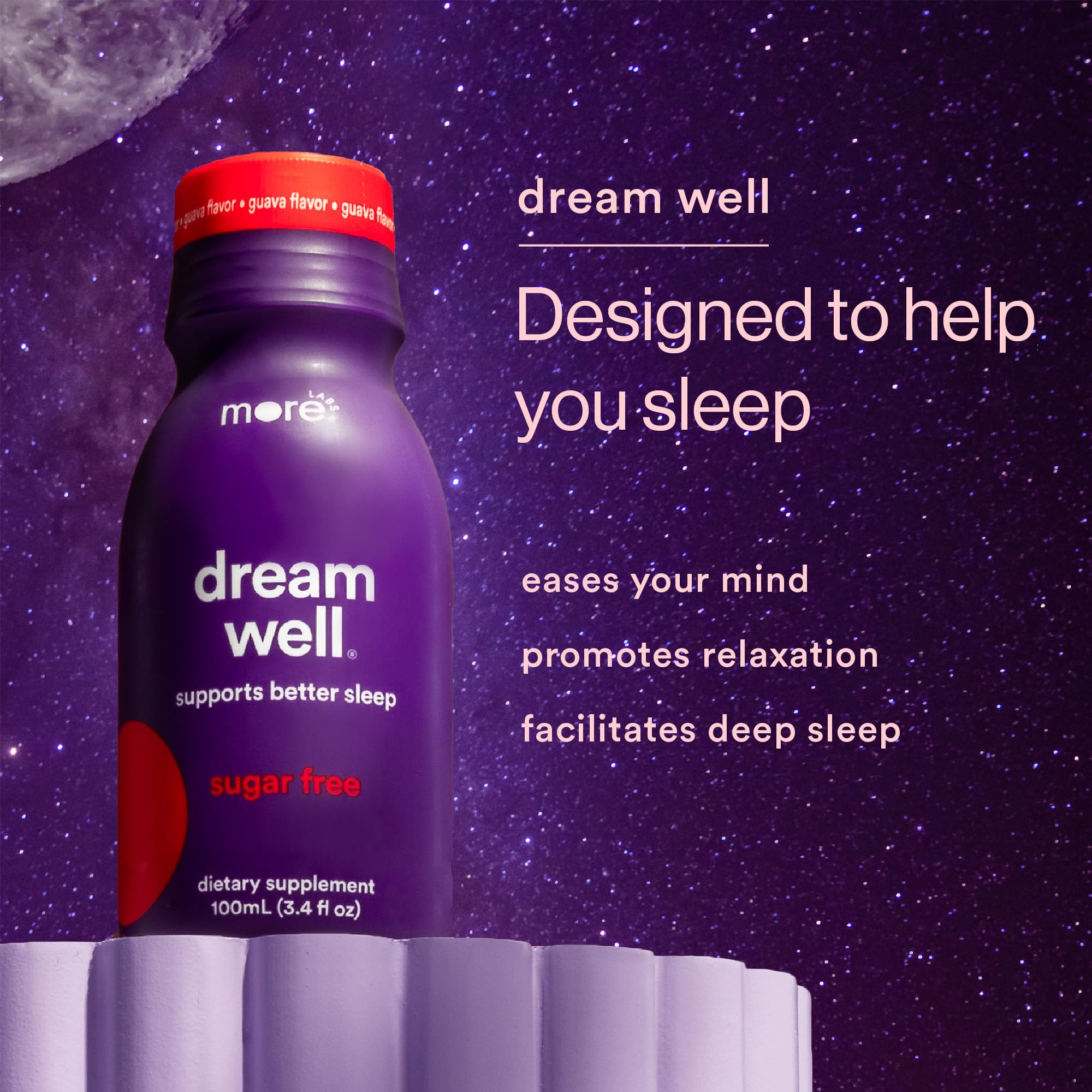 More Labs Dream Well, vertido en vaso listo para la noche.