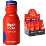 More Labs Liquid Focus, botella frontal: enfoque claro durante el día y productividad sostenida.