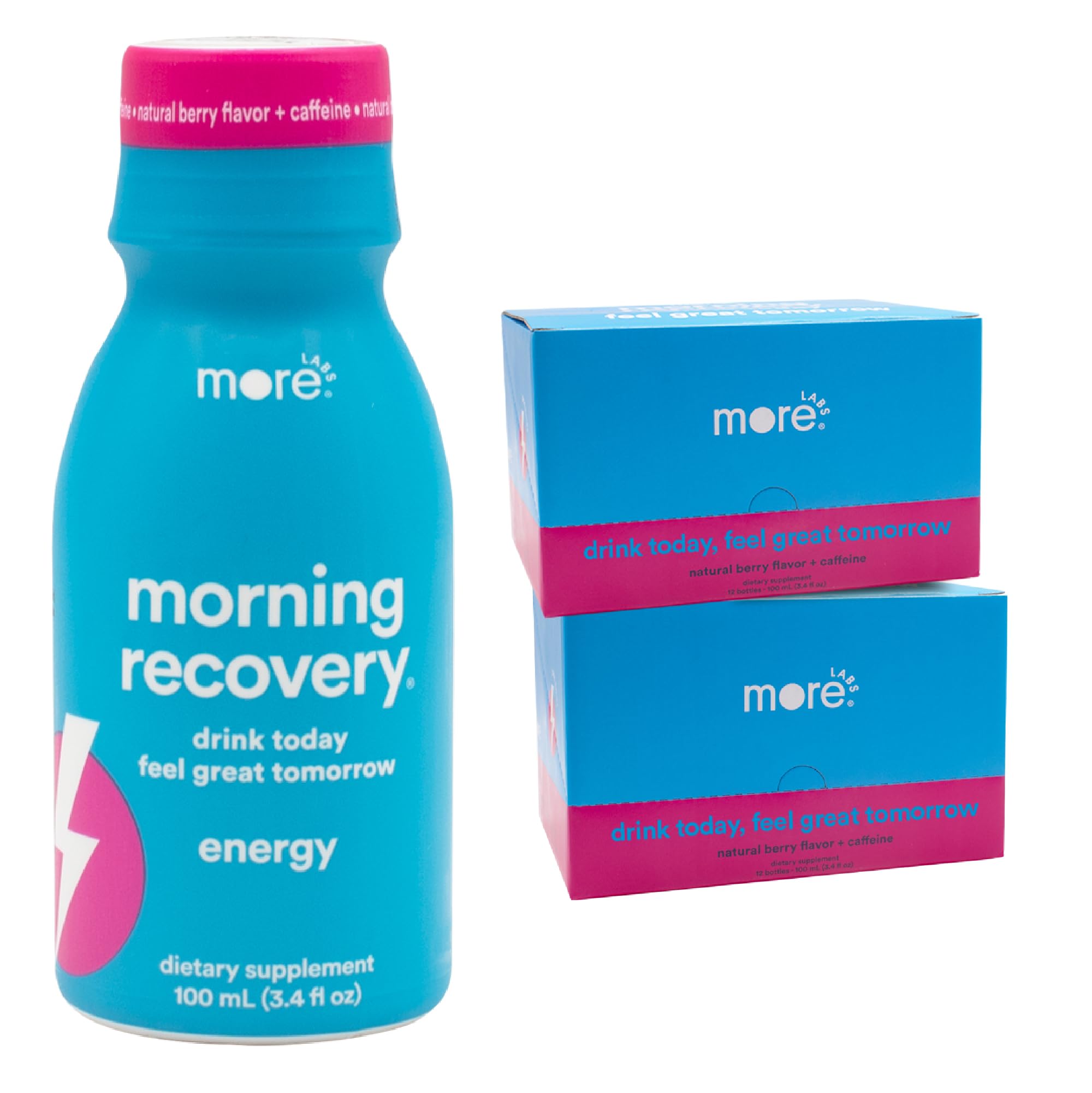 Morning Recovery con sabor frambuesa, botella lista para energía matutina