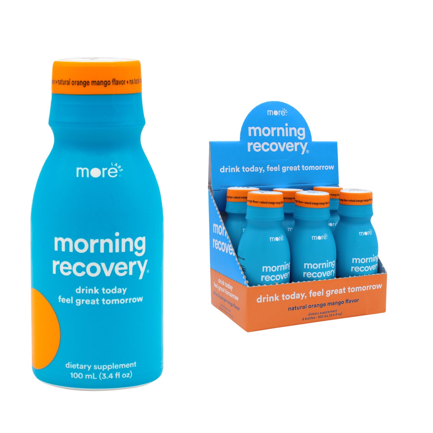 More Labs Morning Recovery DHM con electrolitos en botella para rehidratar tras beber