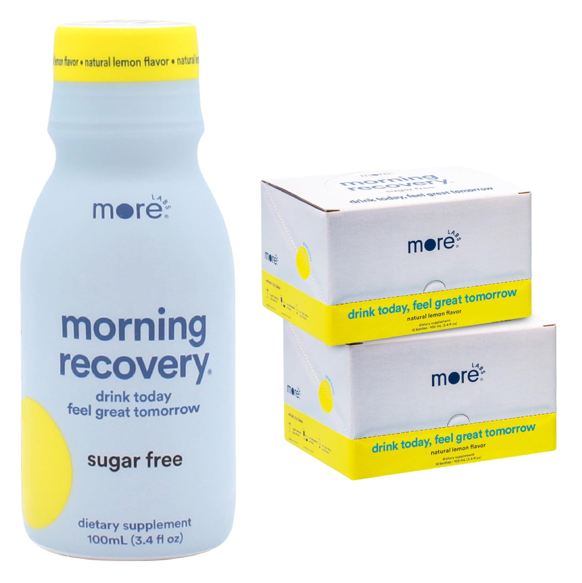 More Labs Morning Recovery: bebida de electrolitos para hidratación tras beber.