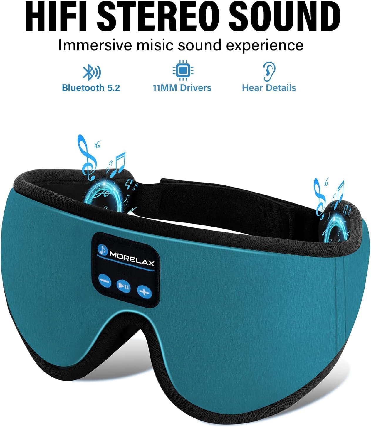 Morelax diseño 3D contorneado evita presión alrededor de los ojos.