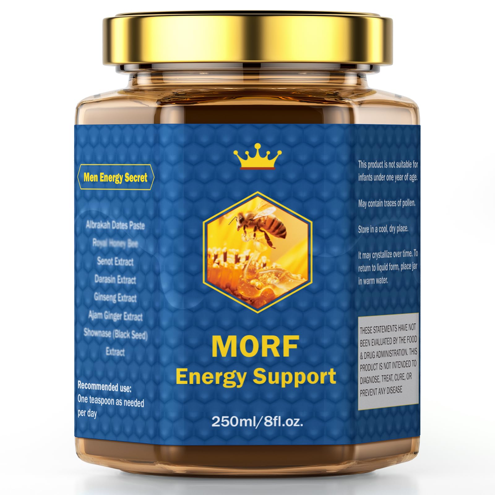 MORF Energy Support miel cruda, endulza desayunos con sabor natural y pureza.