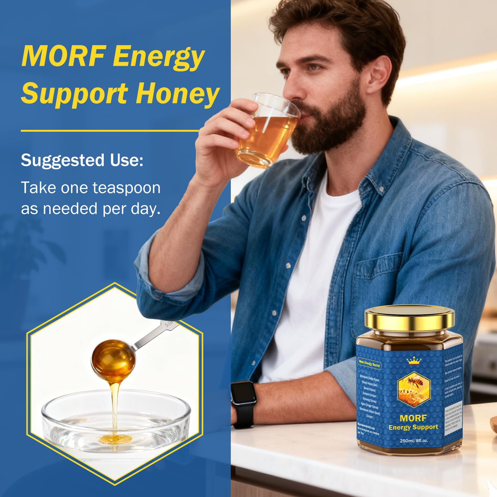 MORF Energy Support nueces pecanas, aportan textura crujiente y sabor rico.