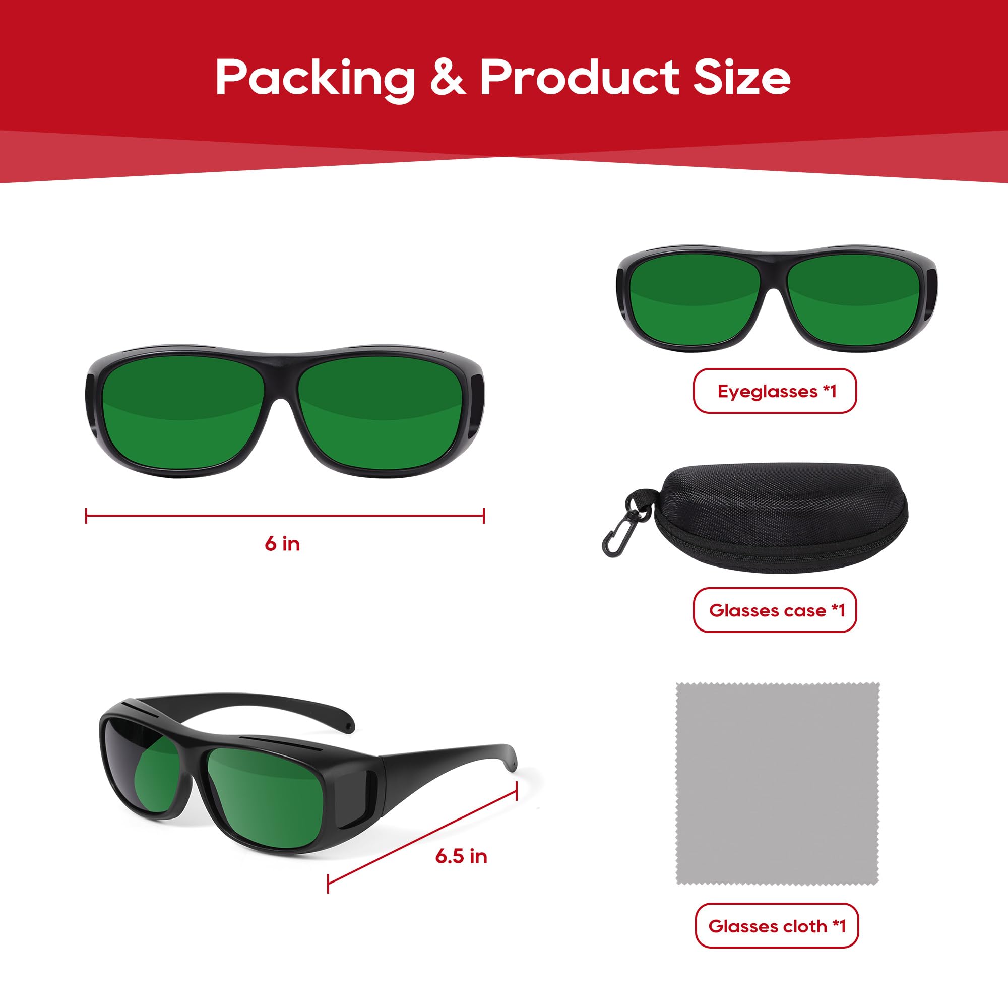 Gafas Morfone ergonomia ligeras para terapia de luz roja