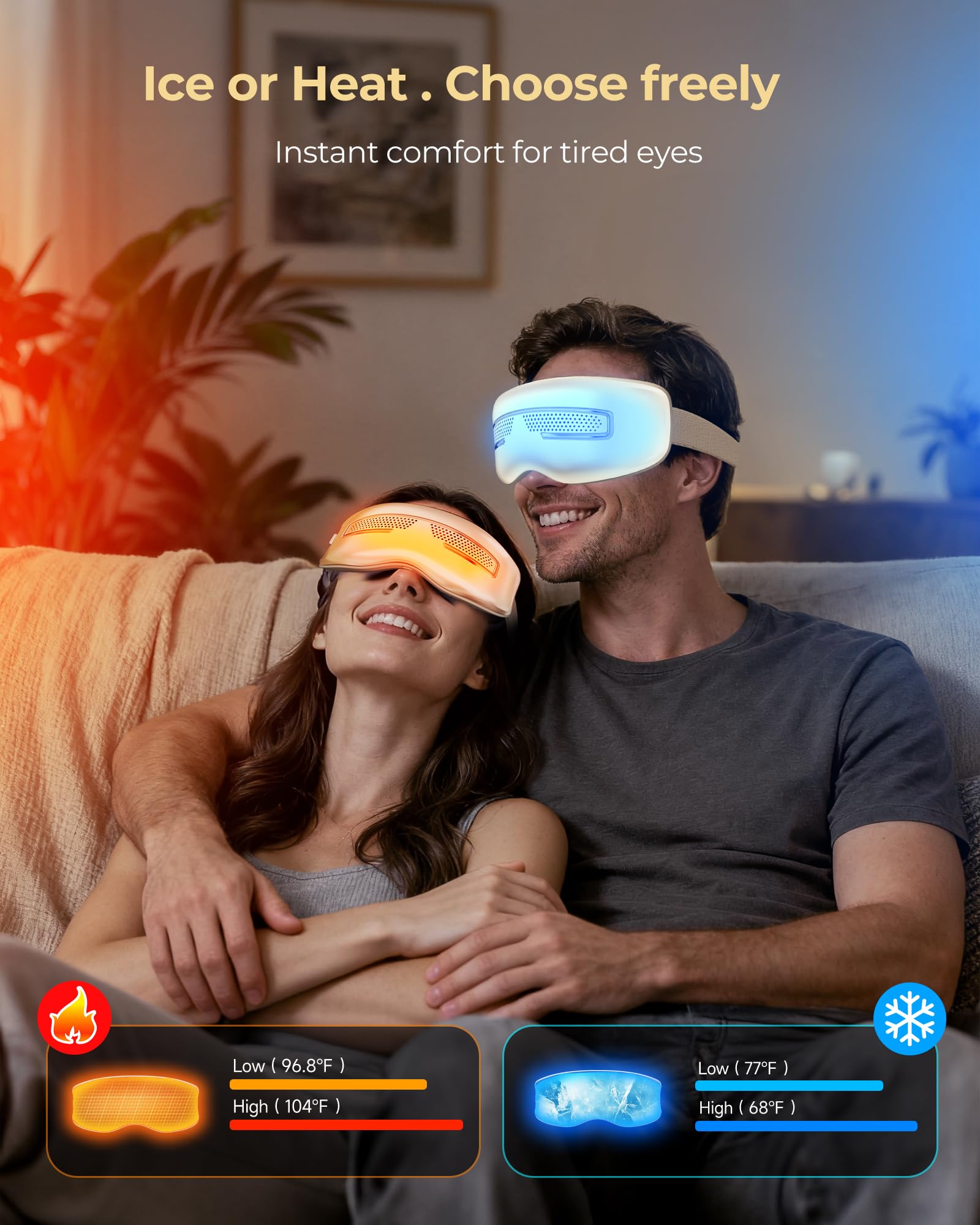 Morfone masaje ocular con enfriamiento para reducir hinchazón.