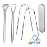 MORGLES conjunto 4 rascadores lengua metal para limpieza diaria eficaz.