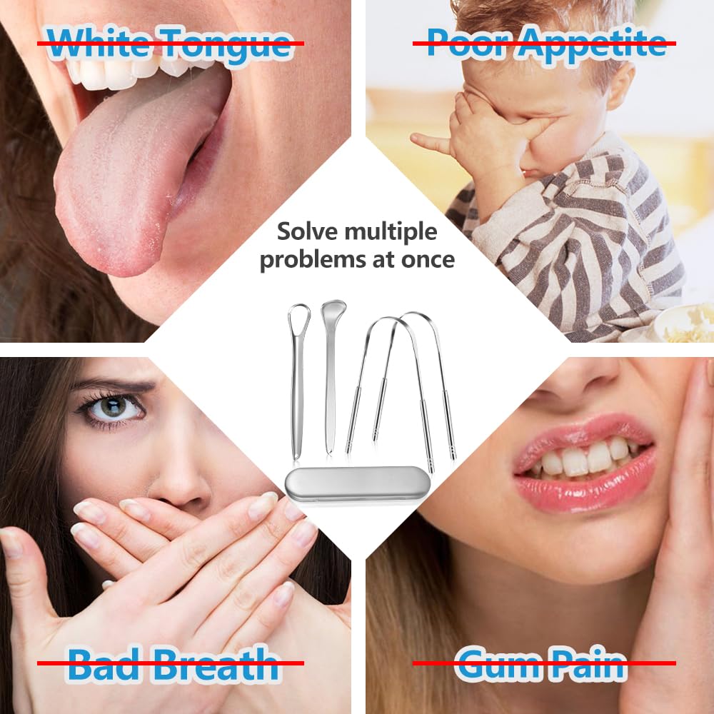 MORGLES diseño ergonómico, rasca toda la lengua sin irritación.