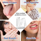 MORGLES diseño ergonómico, rasca toda la lengua sin irritación.