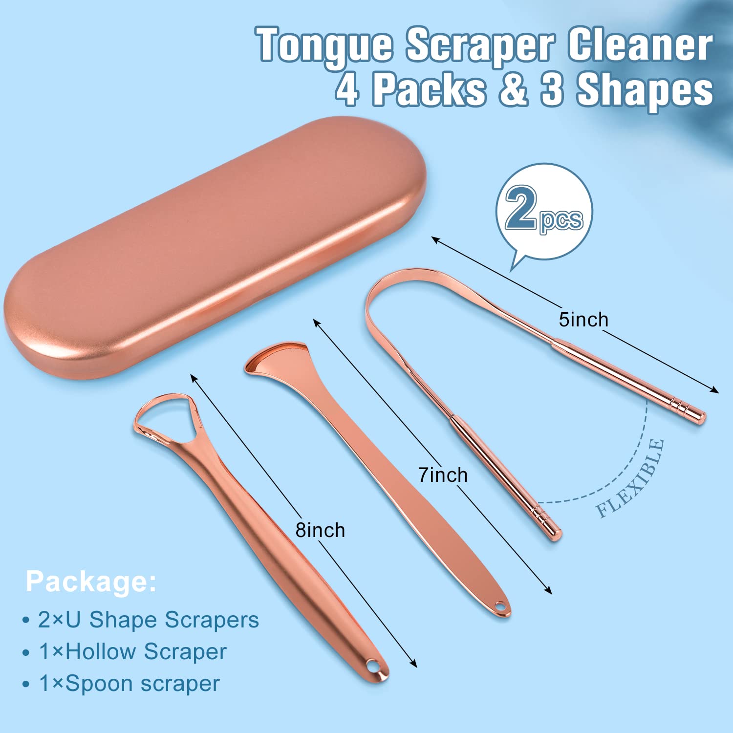 Raspador de lengua forma-U MORGLES, borde ancho para uso cómodo.
