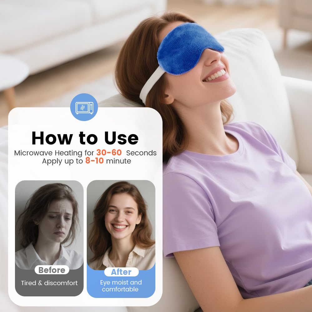 Morliden diseño azul para relajación ocular y descanso.