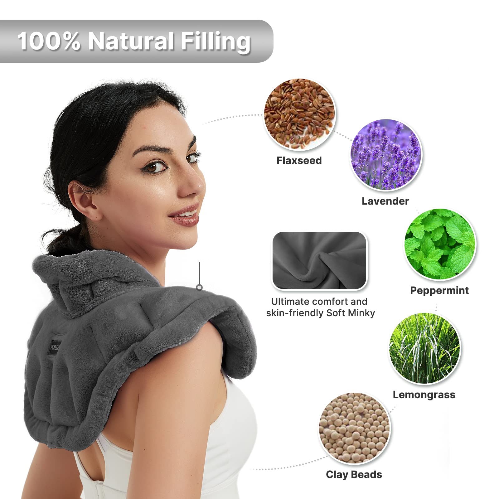 MORLIDEN envoltura cuello hombros: calor profundo para aliviar tensiones
