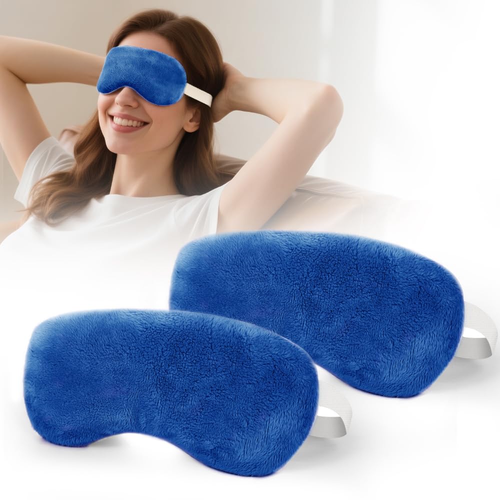 Morliden mascarilla ocular caliente para microondas, doble pack alivio cómodo para ojos cansados.
