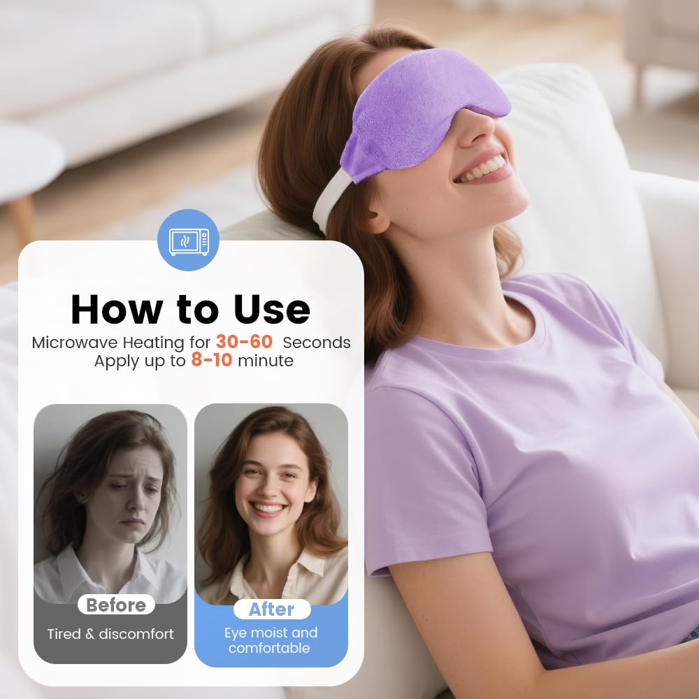 MORLIDEN mascarilla ocular calefactada multifuncional para descanso y sueño.