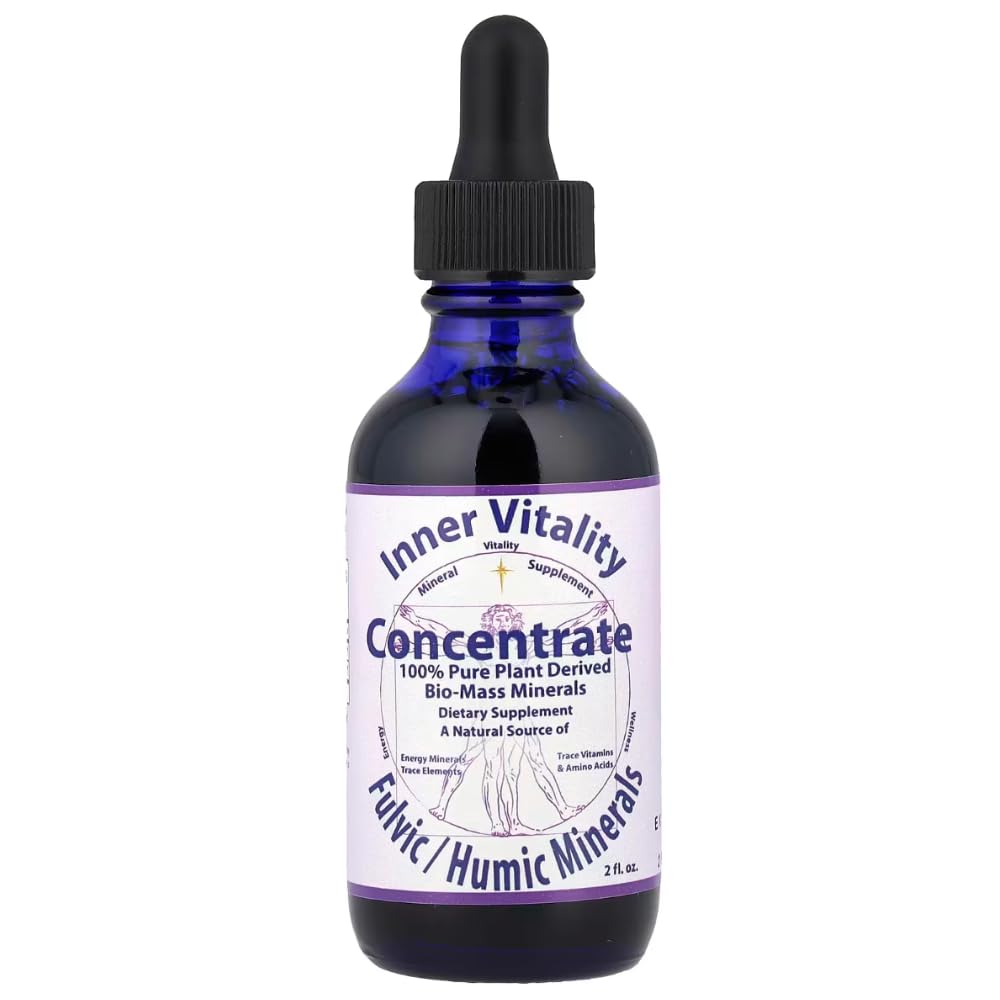 Morningstar Minerals Inner Vitality frasco-vertido muestra la dosis diaria de minerales.